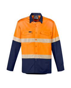 Mens Hi Vis Segmented Tape Long Sleeve Shirt